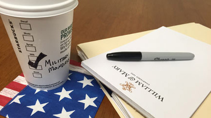W&M's Puller Clinic partners with Starbucks for veterans outreach